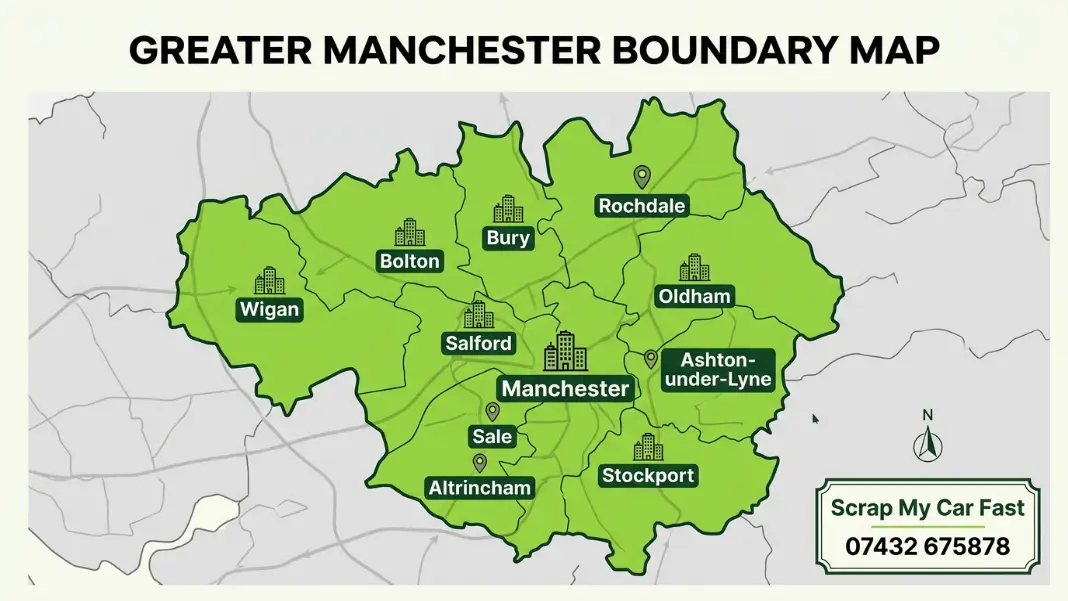 Greater Manchester boundary map