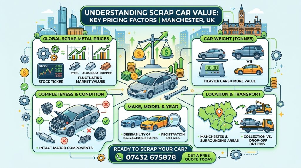 scrap car value Manchester pricing factors illustration