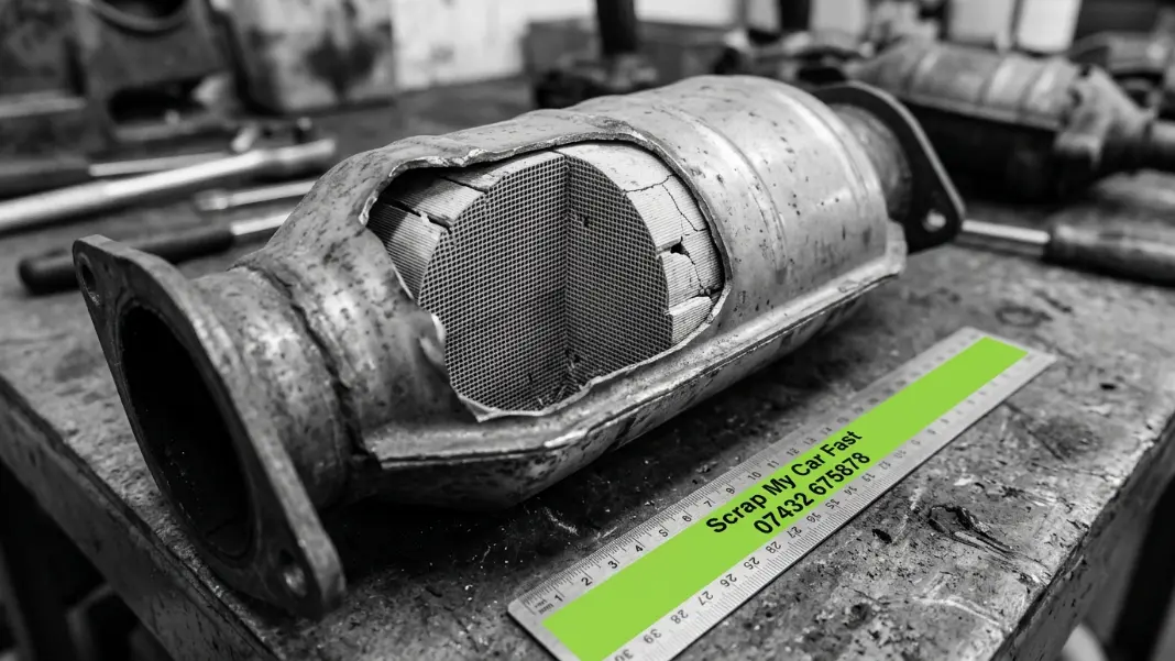 Catalytic converter with scale