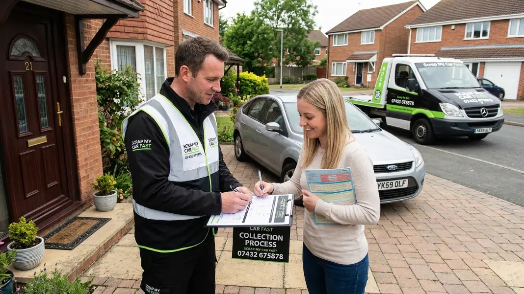 Driver completing paperwork load