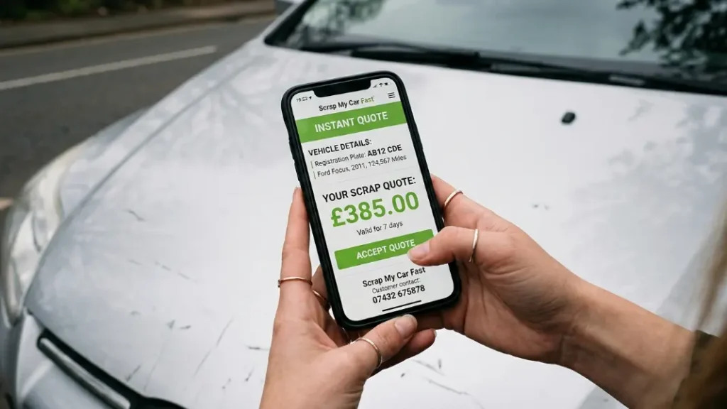 Get a firm price in under 60 seconds. No phone call, no waiting.