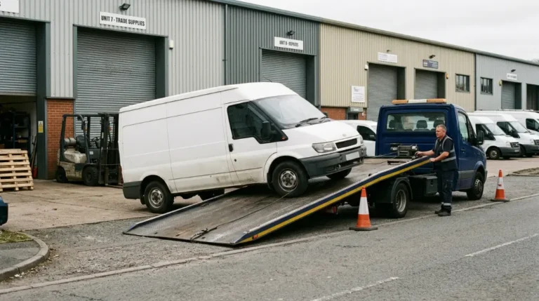 Van collection for scrap on a Greater Manchester trading estate