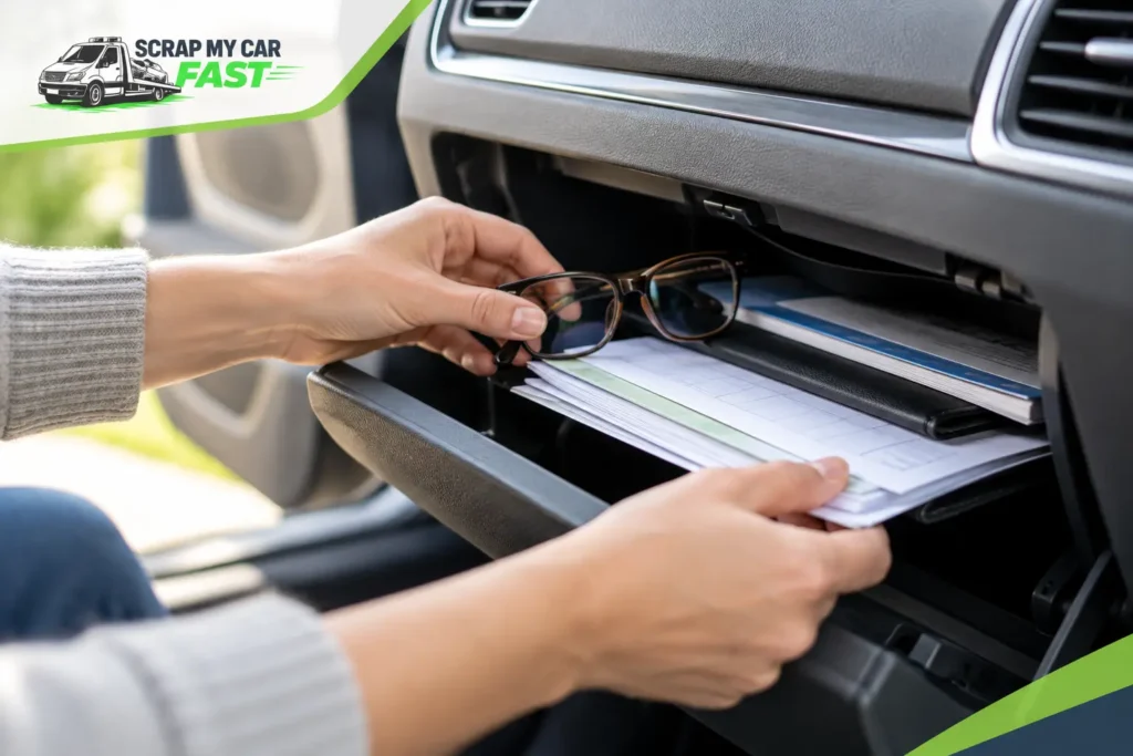 Taking personal belongings out of a loved one's car glovebox before selling or scrapping it